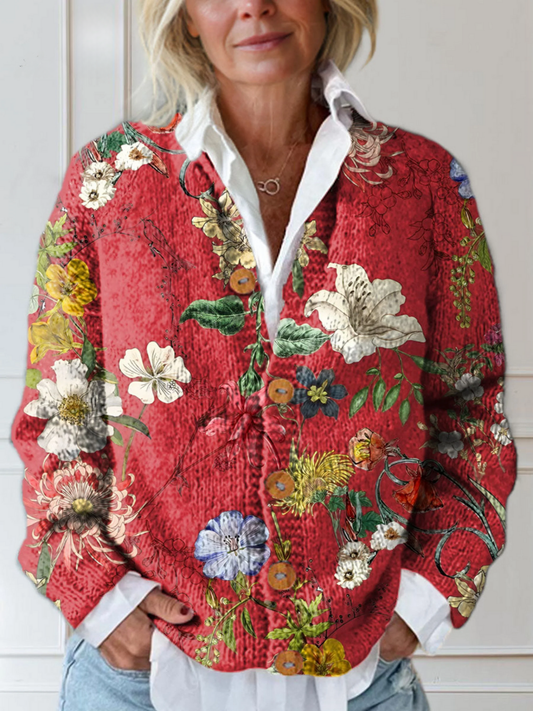 Chloe | Vintage Bloemen Cardigan Trui