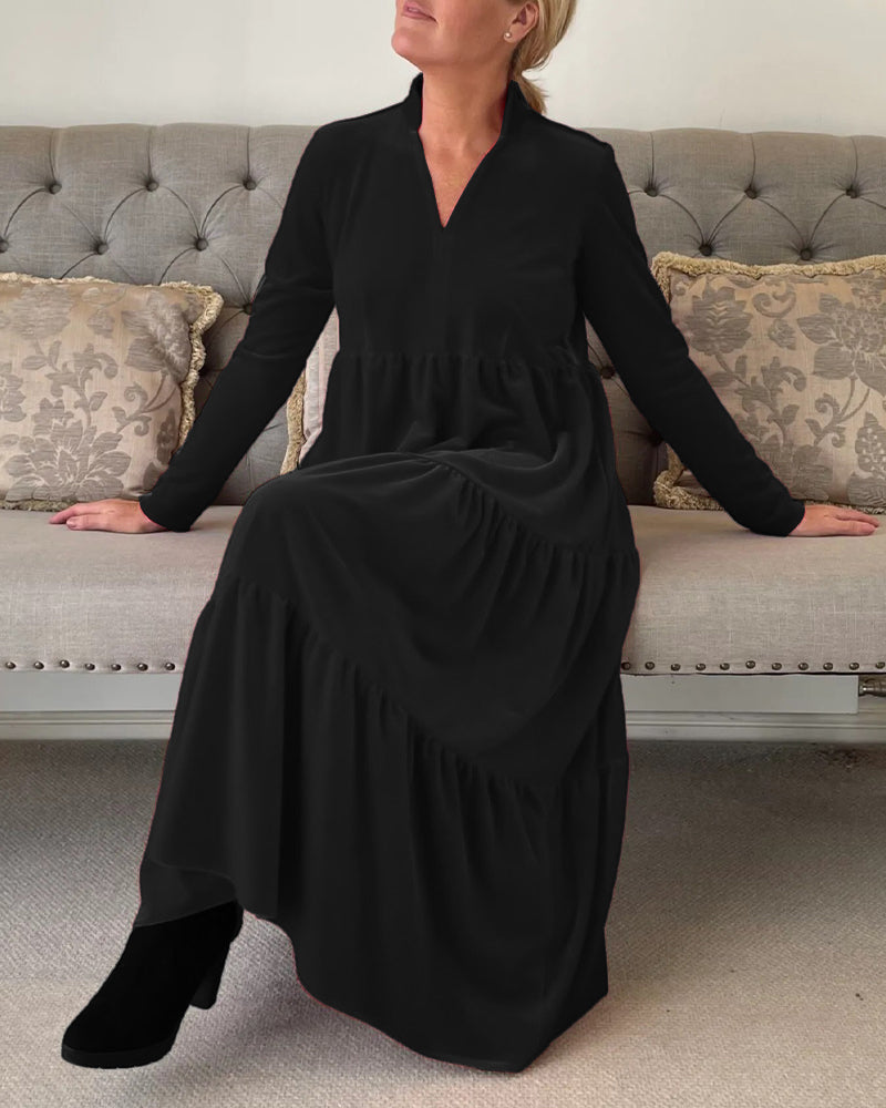 Astika™ | Velvet Grace Midi Jurk