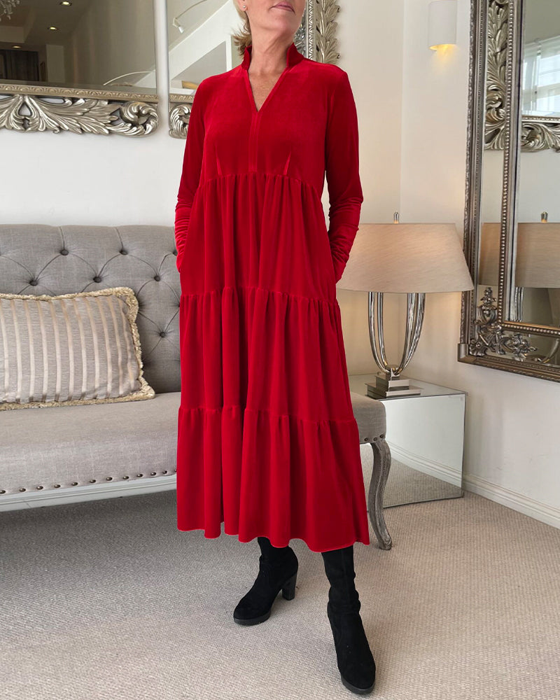 Astika™ | Velvet Grace Midi Jurk