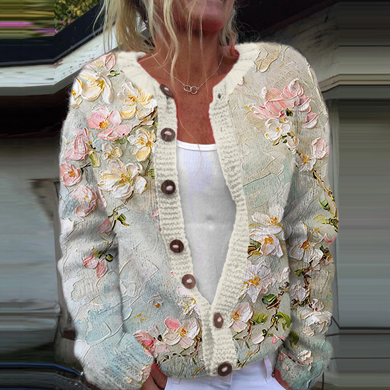 Chloe | Vintage Bloemen Cardigan Trui