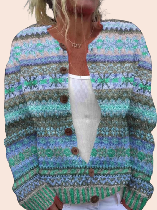 Lotte | Blauw vest met print