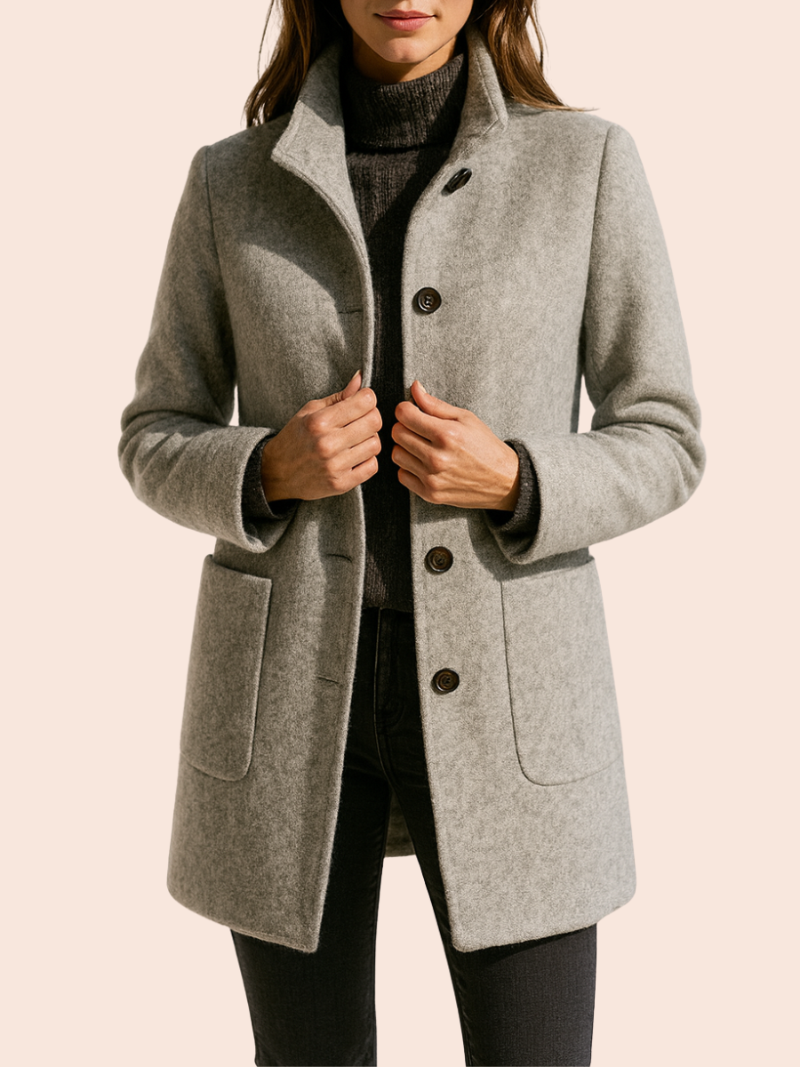 Victoria | Comfortabele Damesjas met Hoge Kraag