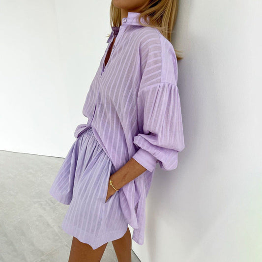 Viola | Luchtige button-up en shorts set