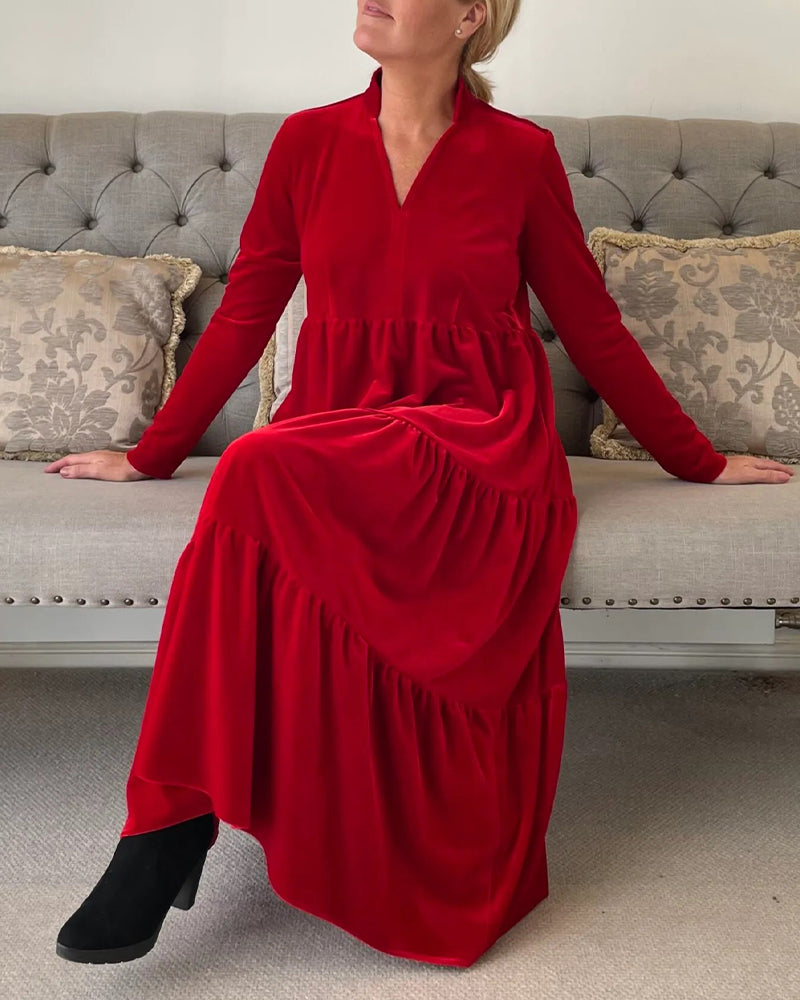 Astika™ | Velvet Grace Midi Jurk